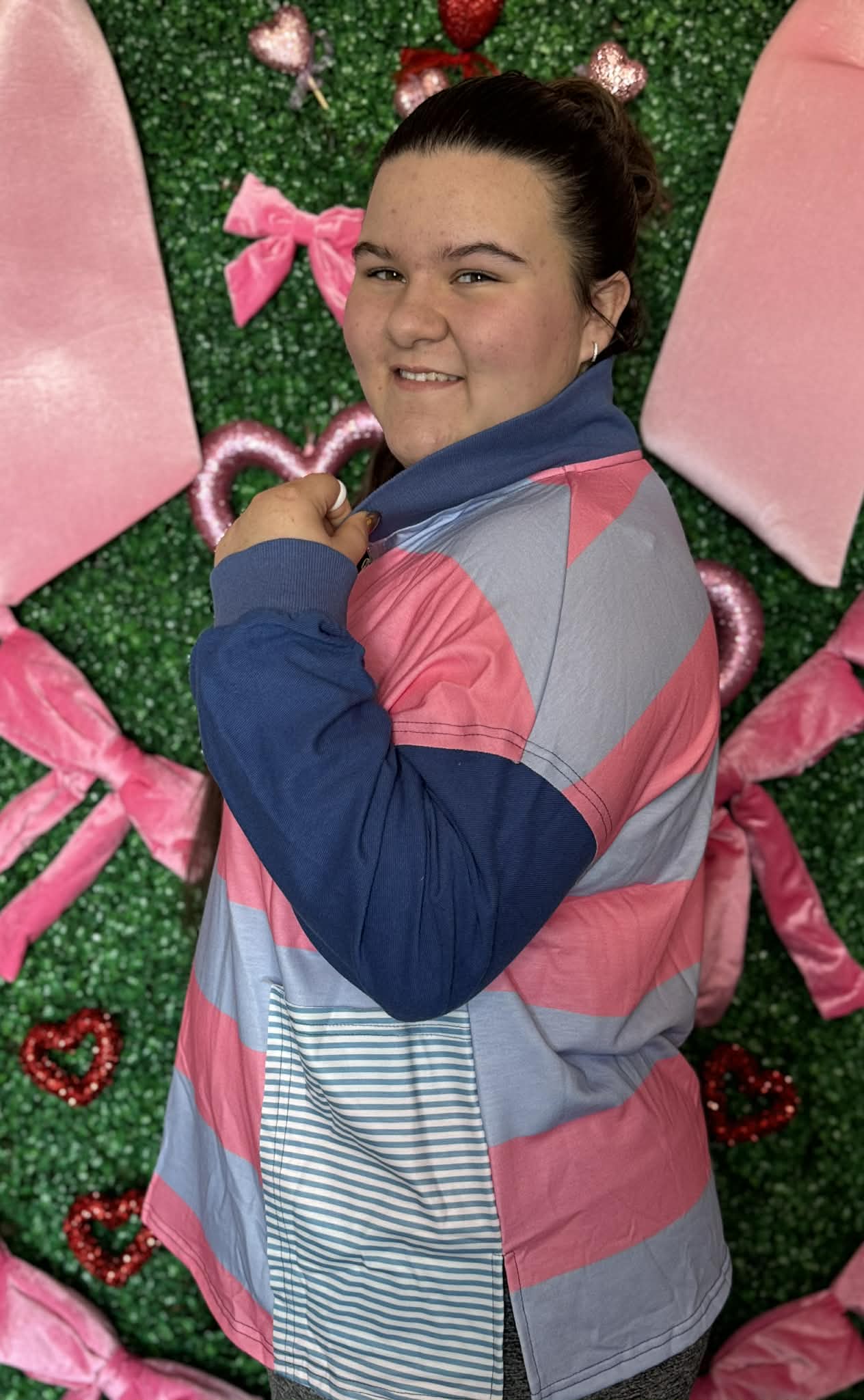 Colorblock Quarter-Zip Pullover