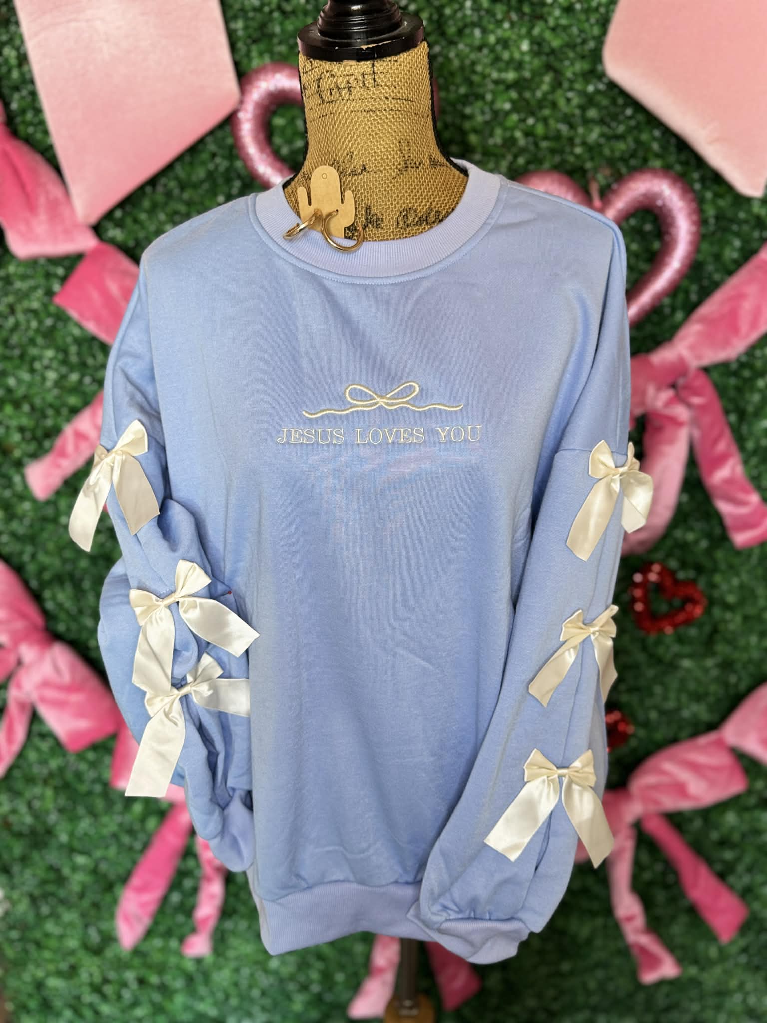 Jesus Loves You Bow Sweatshirt