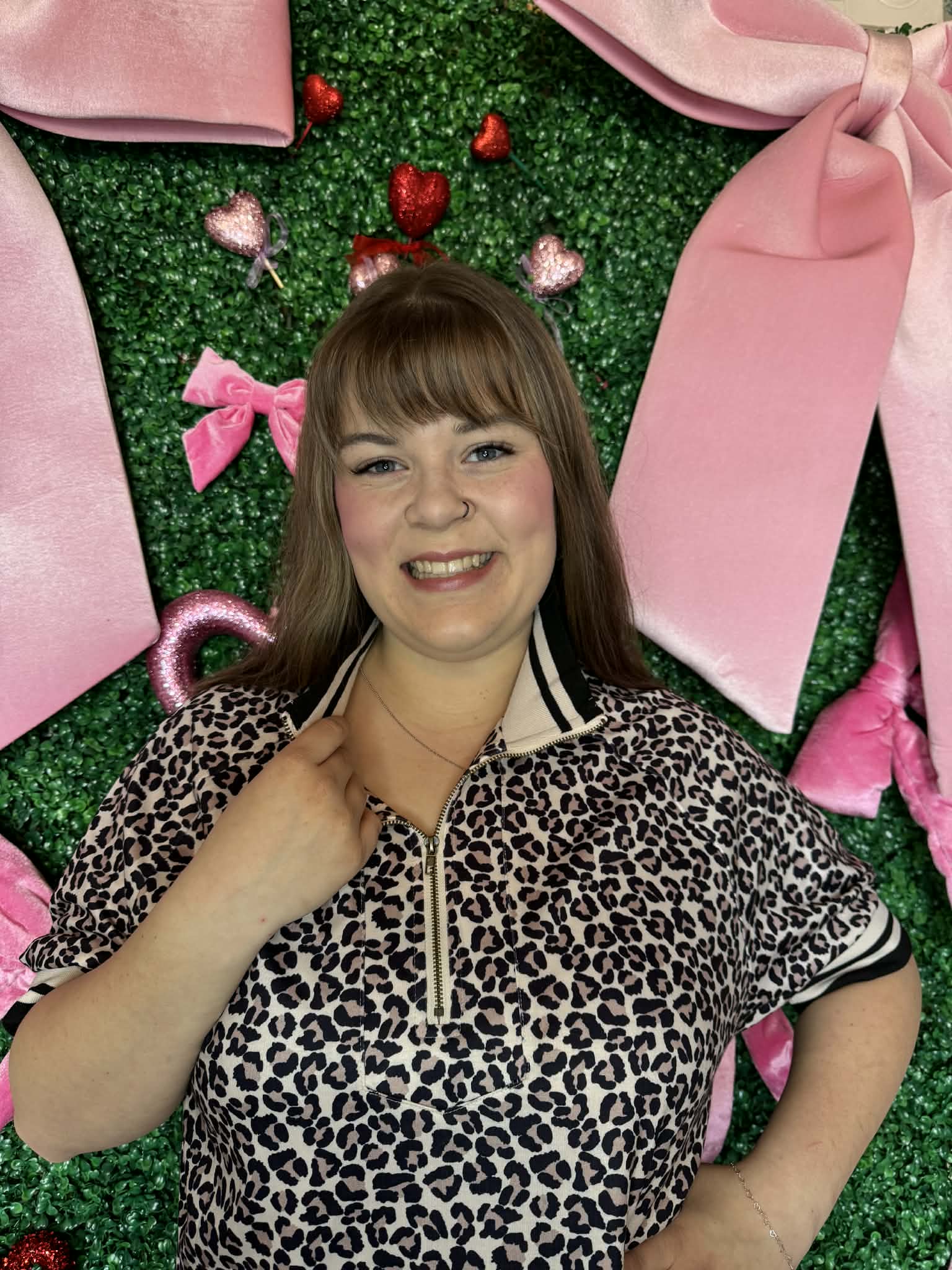 Leopard Print Quarter-Zip Pullover