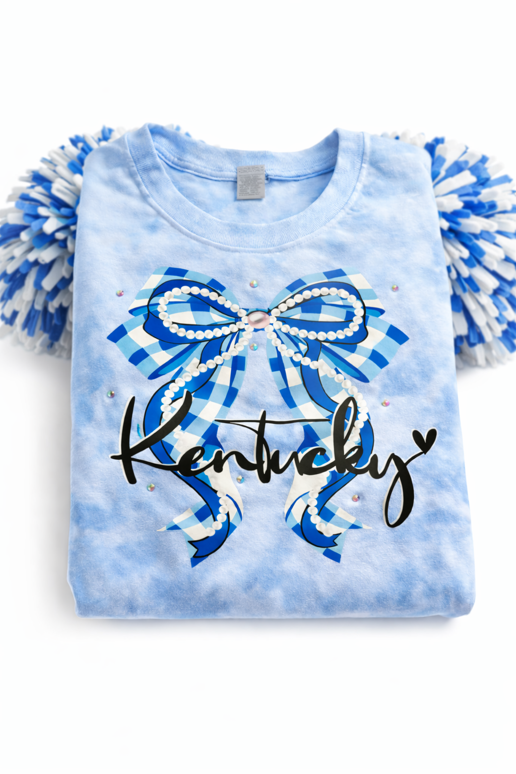 Kentucky Gingham Bow Long Sleeve T-shirt