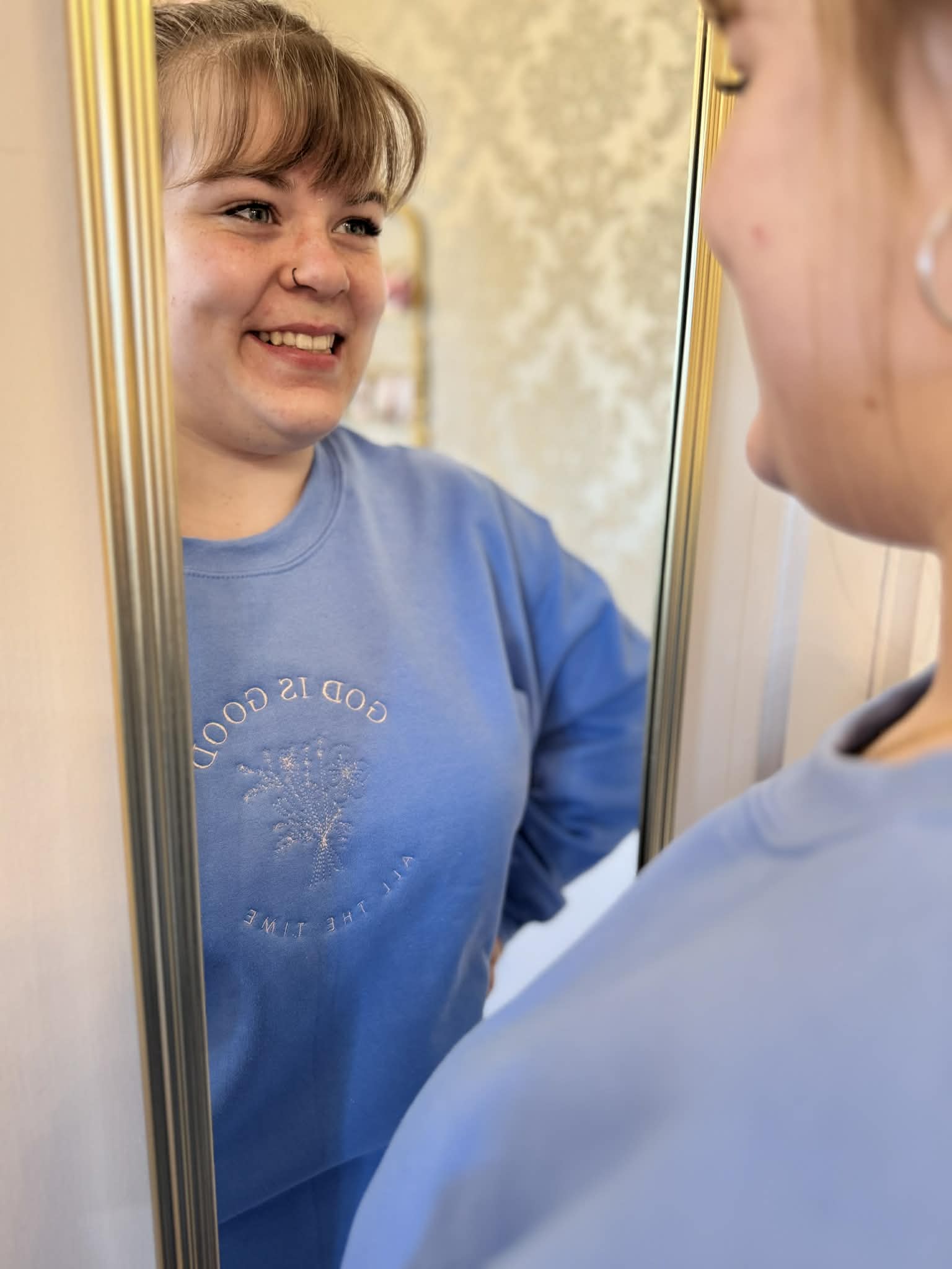 God Is Good All The Time Embroidered Sweatshirt