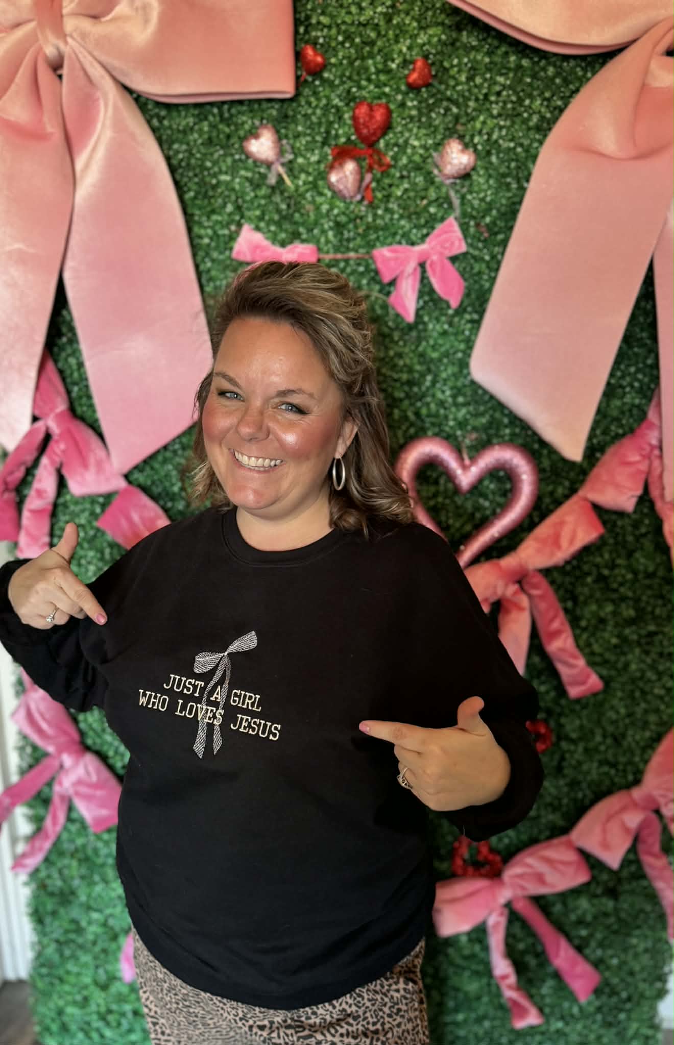 Just A Girl Who Loves Jesus Rhinestone Sweatshirt