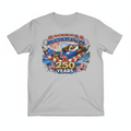America 250 Years bald eagle hammock graphic tee on heather gray shirt