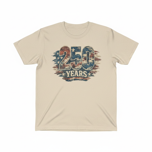 America 250 Years vintage distressed graphic tee in sand heather